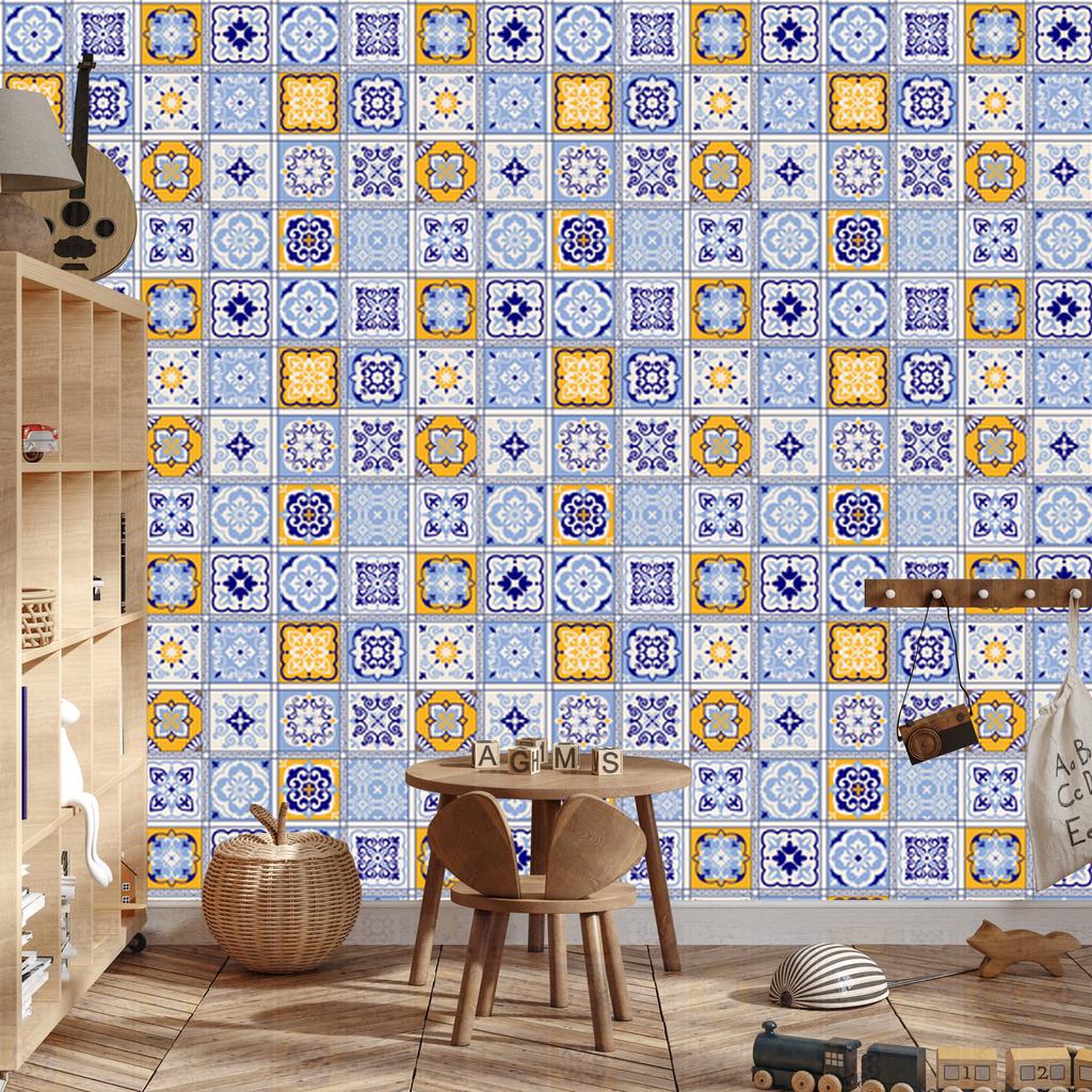 Wallpaper Colorful oriental mosaic pattern for living room and bedroom 50x1000