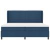 Box Spring Bed with Mattress and Headboard Blue 200 x 200 cm Fabric