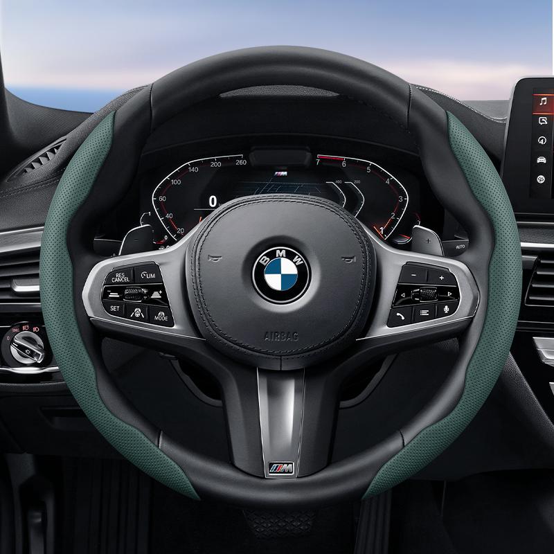 Suitable for Bmw Breathable Hole Leather Steering Wheel Cover Segmented Quick Release Design Non-Slip Durable E46 F20 E87 E39 E91 G20 F31 E93 X3 E83