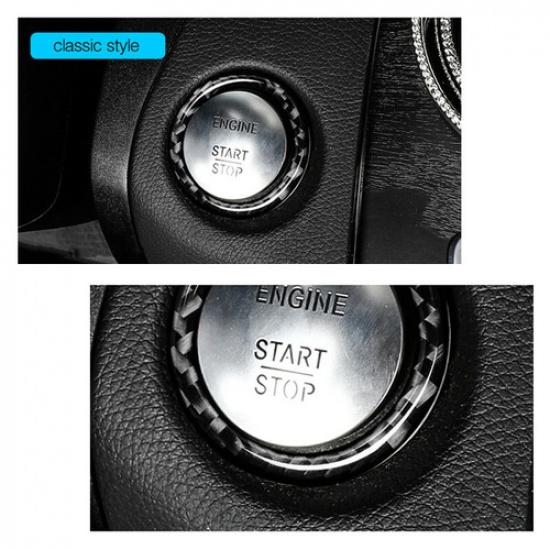 Carbon Fiber Car Engine Start Stop Ignition Trim For Mercedes Benz C Class W205