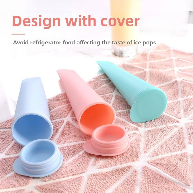 Popsicle Mold Silicone Ice Maker With Lid Easy Demoulding Tray For Ice Cream Baby Food And Daily Frozen Snacks Random color