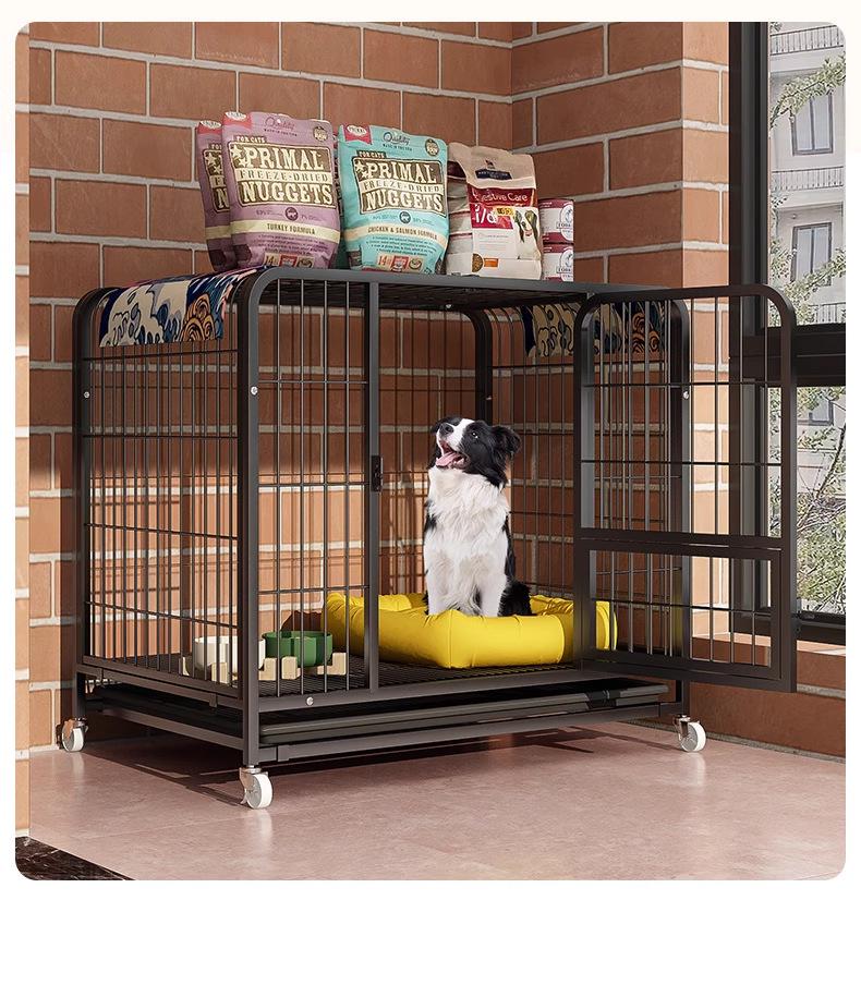 Large Pet Cage: Multi-Sized Dog & Cat Enclosure with Toilet Space