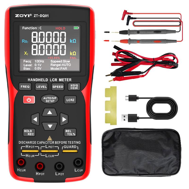 ZOYI ZT-DQ01 Digital Handheld LCR Meter, Measures Resistance/Capacitance/Inductance, Precision Capacitor Tester for Electronics