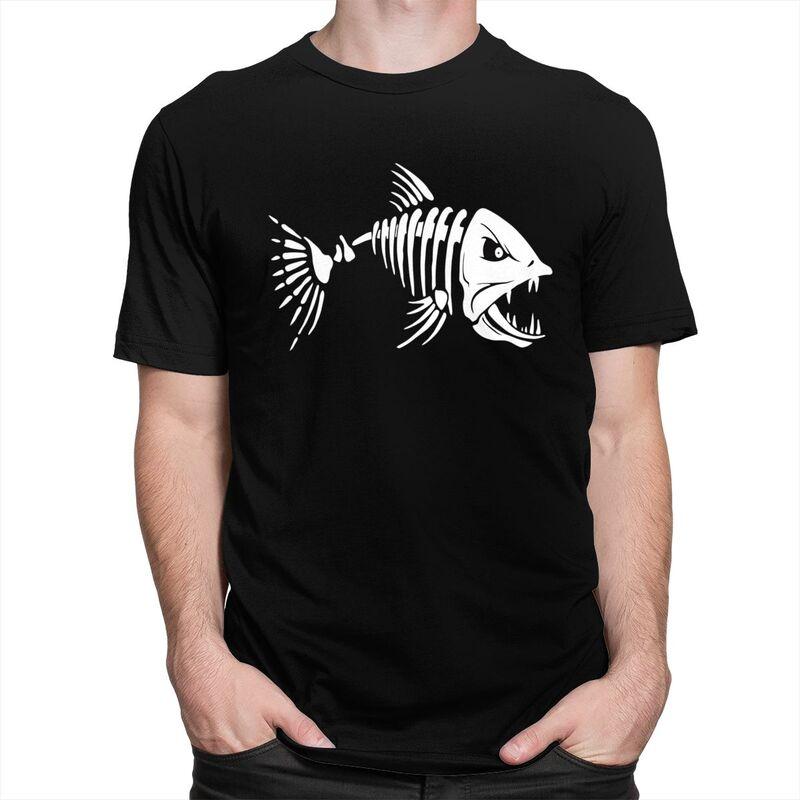 Custom Fish Bone Fishing Skeleton T Shirt for Men Tshirt Tees Tshirt Loose Fit