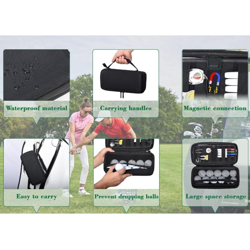Golf Balls Storage Box Hard Case Glove Holder Golf Accessory Protect Case Golf Valuables Protective Box Easy to Carry