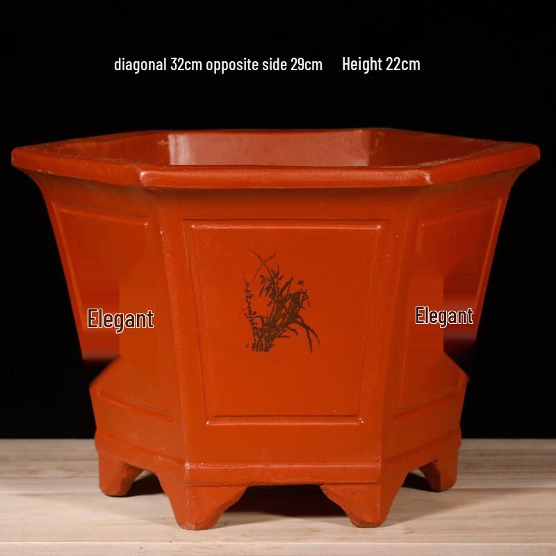 Elegant Hexagonal Ceramic Flower Pot