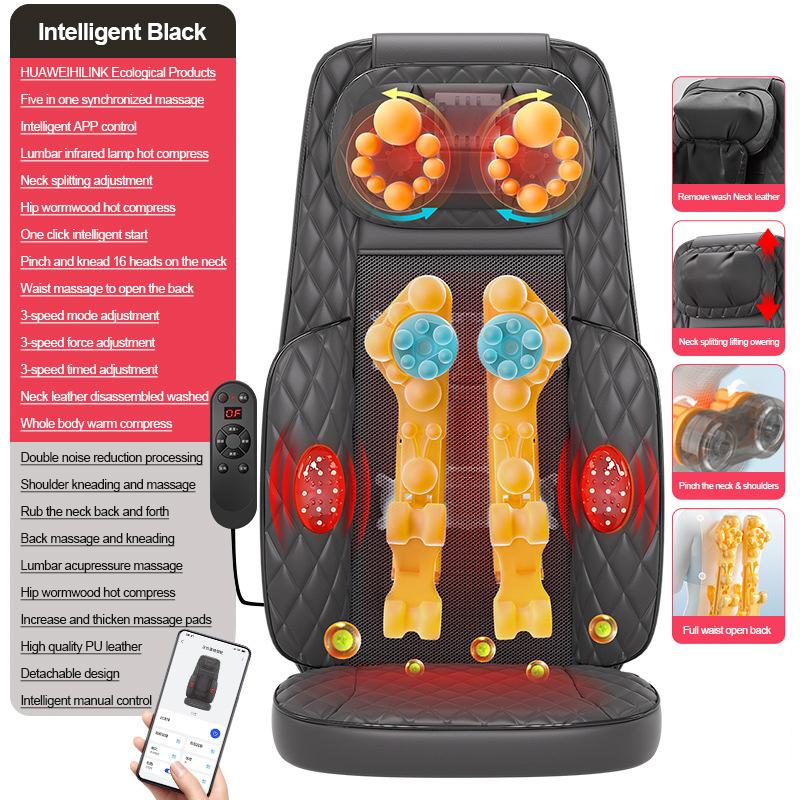 Full Body Shiatsu Massage Cushion for Home & Office Back Relief Seat Hot Compress Kneading Massage Cushion with Plug Converter