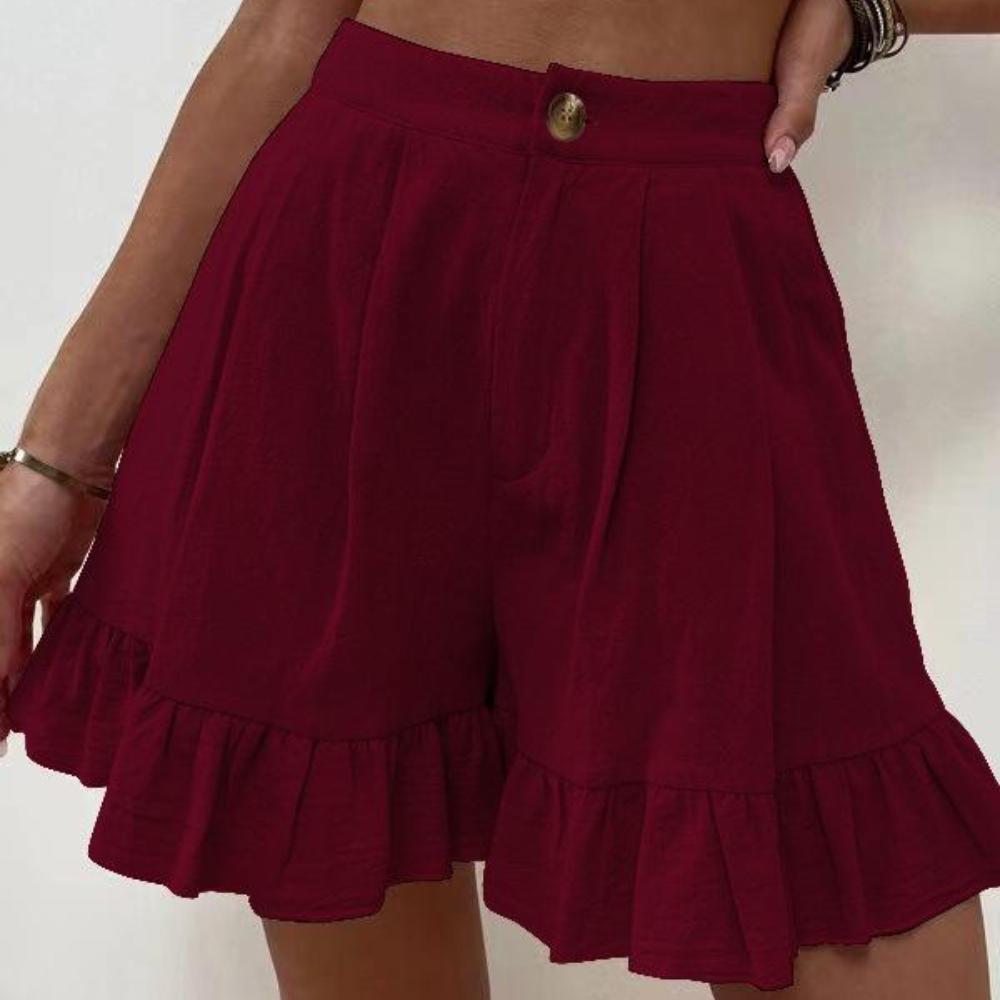 

Летняя верхняя одежда, повседневные широкие свободные шорты, женские шорты с высокой талией 2XL вино красного