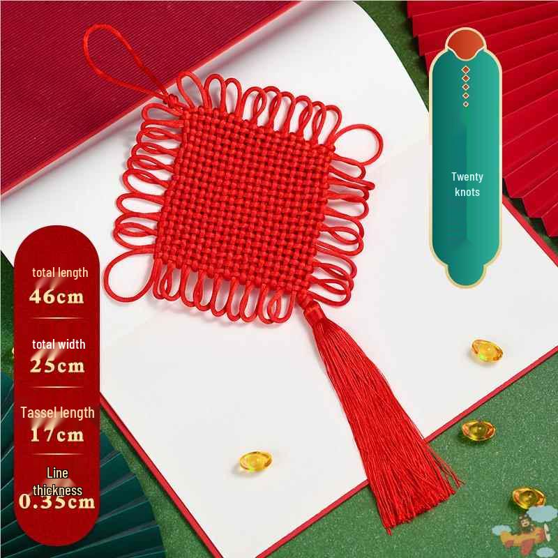 Small Red Chinese Knot Pendant: Good Luck & Wealth Fu Gourd Peace Lover’s Tassel Decoration