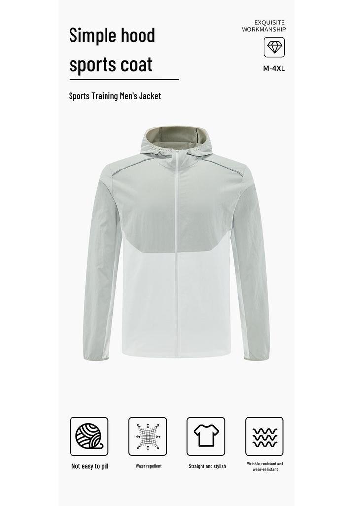 Men's Waterproof Antibacterial Sports Hoodie Jacket for Spring/Autumn - Perfect for Running, Cycling, and Mountaineering