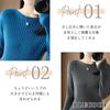 Simple Cut and Cute Long Short Dark XL [Precoco] Sweater, Knit, Sew, Elegant, Top, Sleeve, Sleeve, T-shirt, 3/4 Length, Blouse, Women's, Green,
