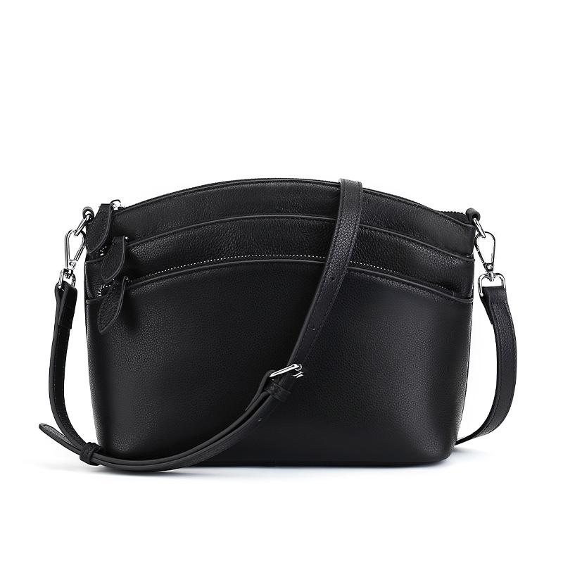 Borsa da Donna in Vera Pelle, Borsa a Fagottino in Pelle Bovina, Borsa a Tracolla Monospalla da Pendolare Retrò e di Nicchia