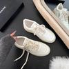 Leather platform white shoes women's 2025 new Korean niche versatile sports and leisure shoes retro ins tide board shoes