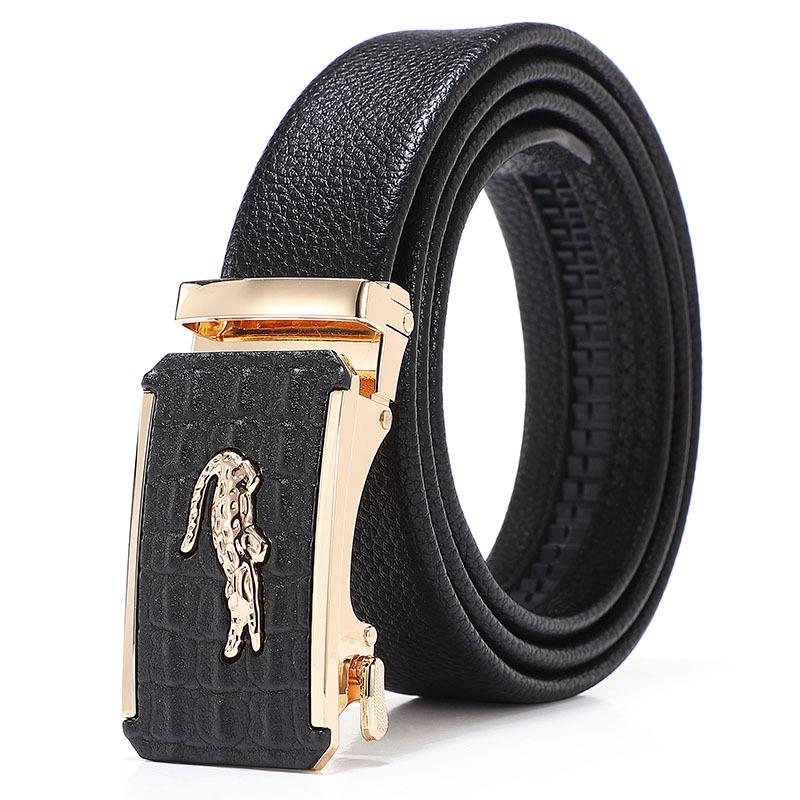 Men's Trendy Automatic Buckle Leather Belt - Versatile, Casual, and Simple Design