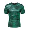 #4109 Gold Silver Green Hip Hip T Shirt Men Short Sleeve Shinny Sequin T Shirt Streetwear Tee Shirt Homme Loose O-Neck Summer