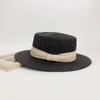 New Summer Hollow Flat Straw Hat - Three Foldable Raffia Sun Hat, Wide Brim Frayed Beach Cap for Women