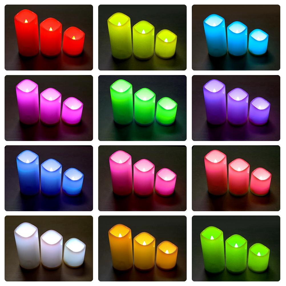 3er Set LED Flackernde Kerzen Lichter Fernbedienung Kerzen Lichter Nachtlicht Batteriebetrieben LED Teelichter Geburtstag