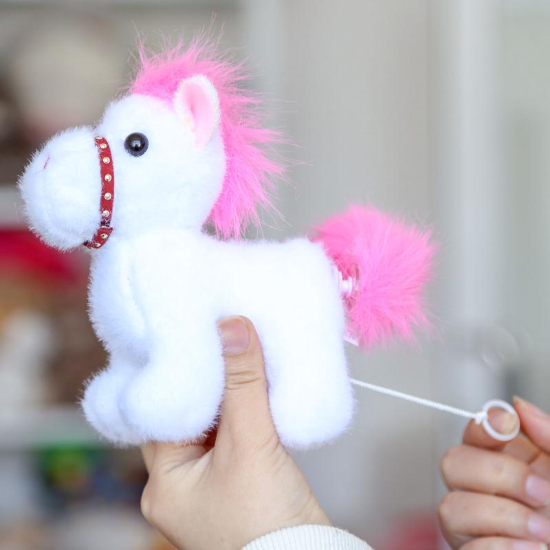 Turn Tail Cute Horse Plush Toy Kawaii Lifelike Animal Soft Horse Stuffed Doll Decor Friend Kid Birthday Gift