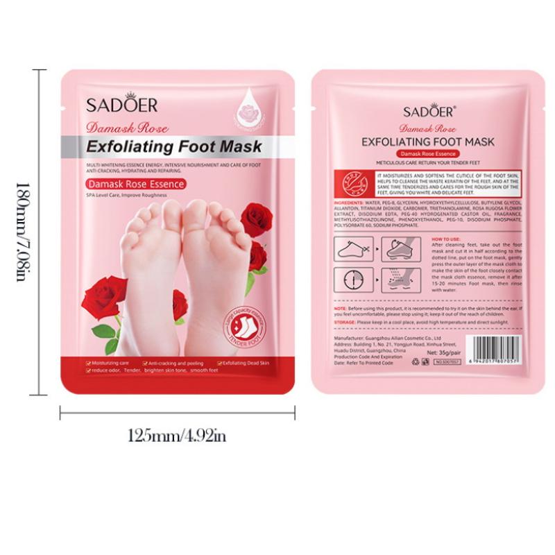 1Pairs Sadoer Plant Foot Mask Moisturizing Whitening Foot Peeling Mask Exfoliating Feet Pedicure Exfoliant Feet Skin Care