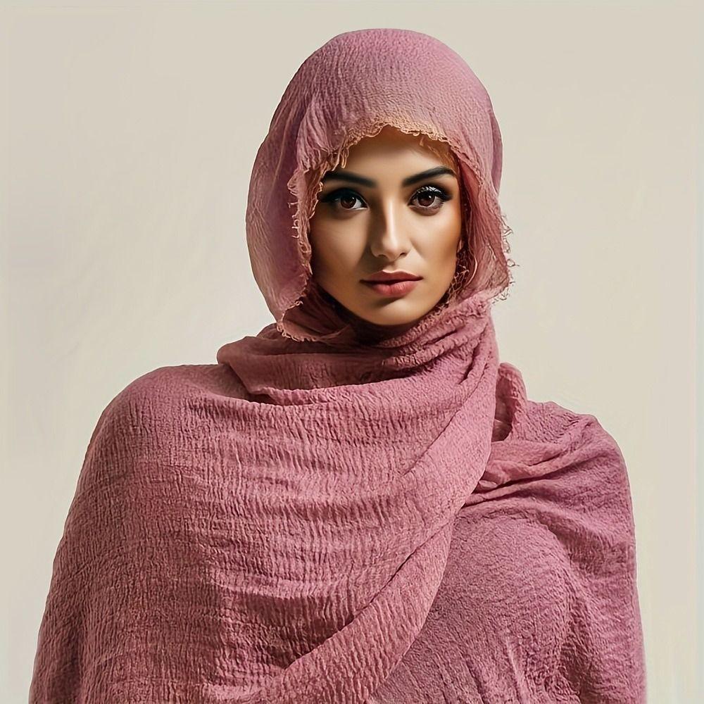 Big Size Turban Shawl Crinkle Women's Shawls New Hijab Hood