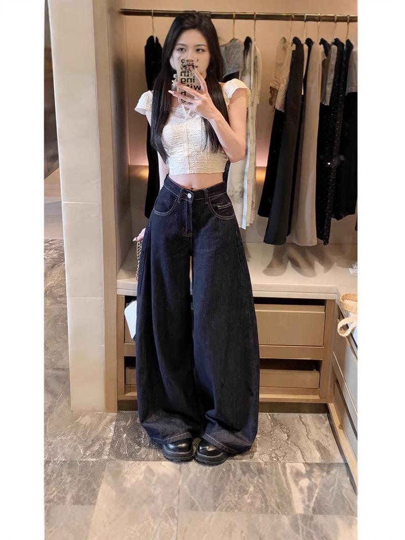 

Plus Size High Waist Wide Leg Denim Pants - Women s Summer Trendy Loose Fit 2XL