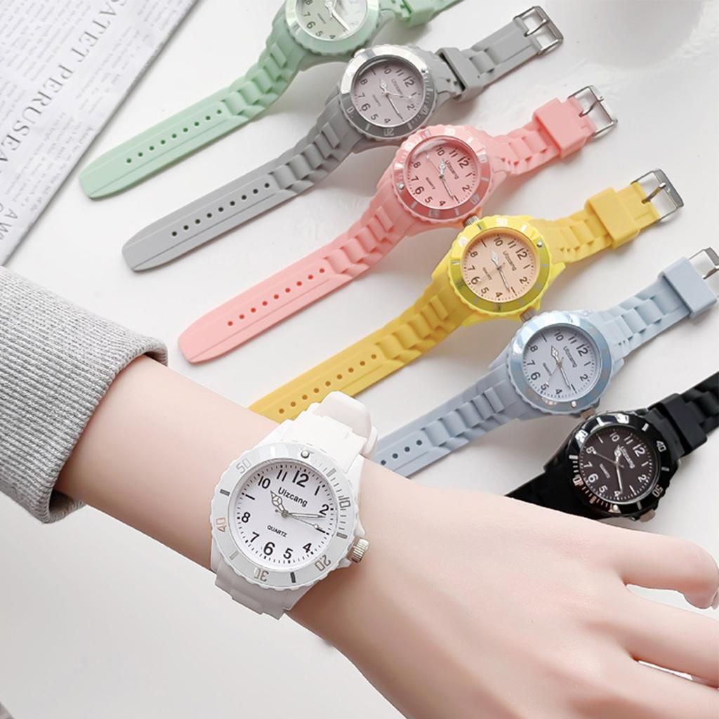 Kinder Prüfungs Uhr Mädchen Jungen Grundschule Wasserdicht Imitation Drop Macaron Little Fresh Sport Gelee Bonbon Farbe