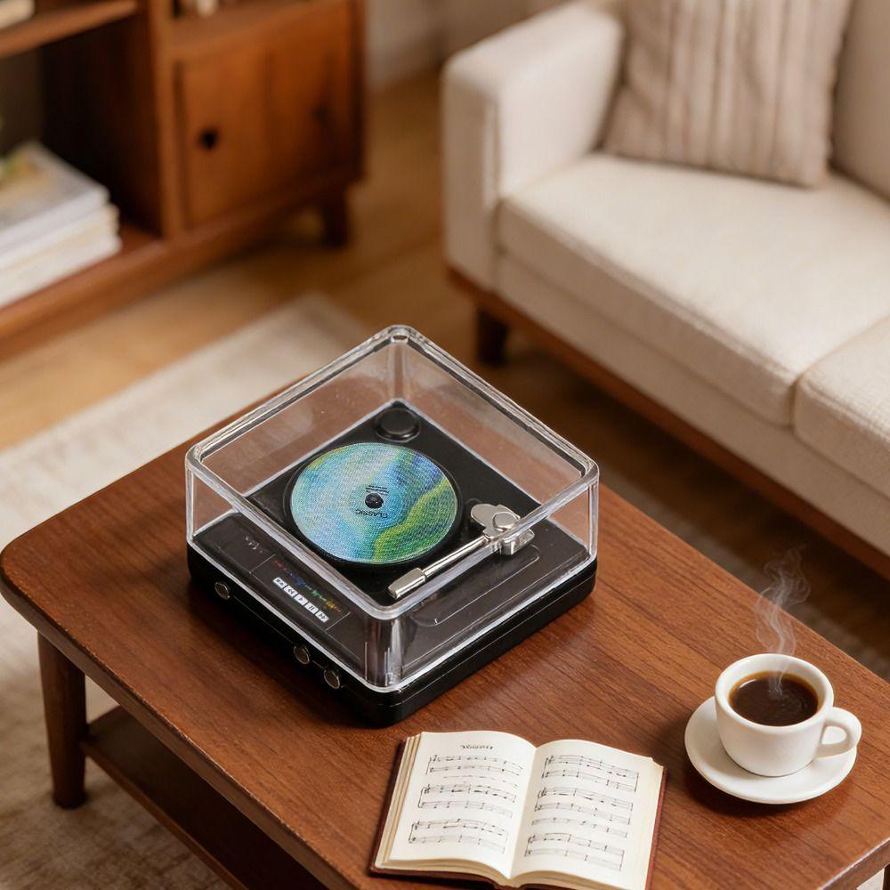 1:12 Miniature Record Player Lifelike Design Mini Disc Player Dollhouse Cd Player  Girls Toy