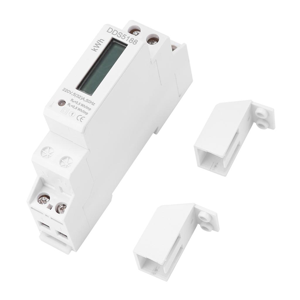 Digital LCD 220V Single Phase Din Rail Electric Meter 532A Electronic KWh Meter