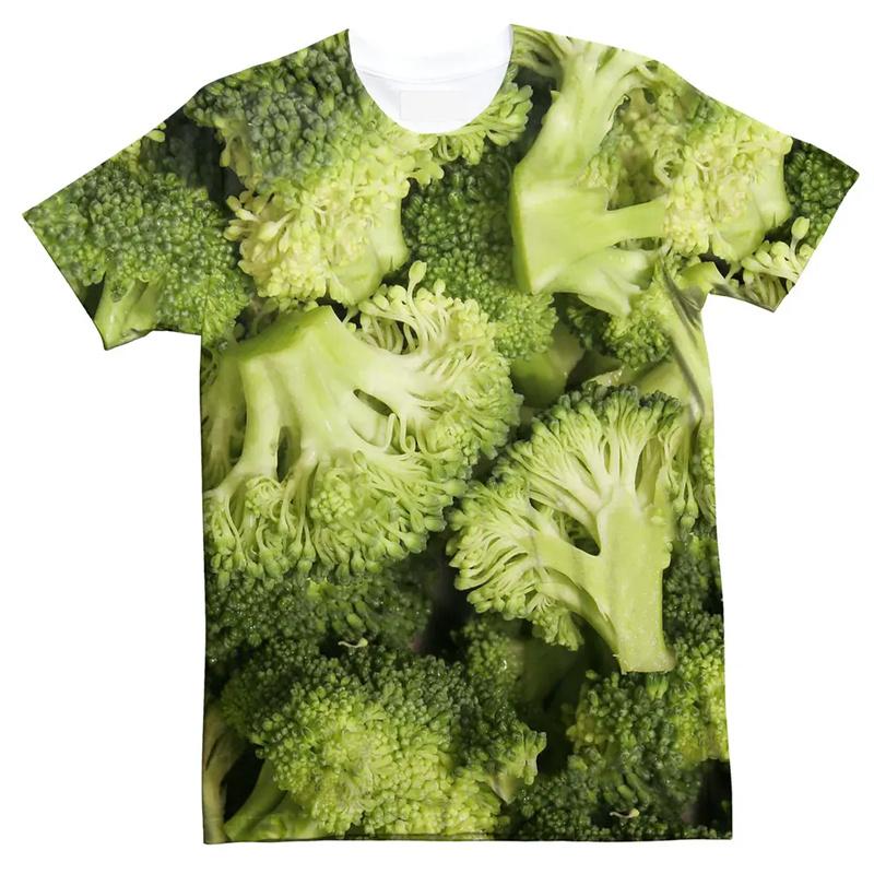 Fashion 3d Printed Fruit T Shirt For Men Vegetables Graphic T-Shirt Tops Women Summer Round Neck Short Sleeves Street Tee Shirts
