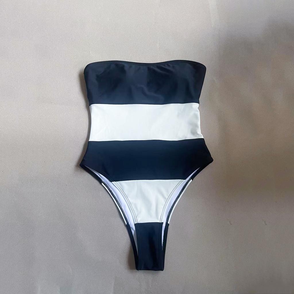 Bandeau Sexy Kobiety Jednoczęściowy Strój Kąpielowy Kobiecy Strój Kąpielowy Wysoki Stan Monokini Strój Kąpielowy Patchworkowy Strój Kąpielowy Plażowy