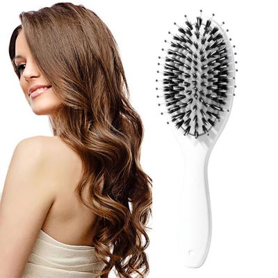 Cepillo para el cabello de cerdas de jabalí con mango ergonómico, antiestático, para el cuero cabelludo, peine de cojín de aire, hombres, mujeres, portátil, para peinar el cabello, desenredar