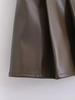 Sweet & Cool Retro High-Waisted PU Leather Pleated Mini Skirt - Women's Slimming A-Line Style
