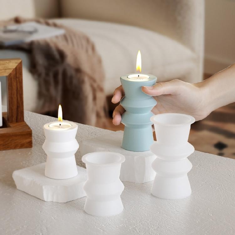 Silicone Handmade Molds Round Shape Craft Molds Candle Holder Molds Candle Stand Mold for Hand-Making Candle Holder