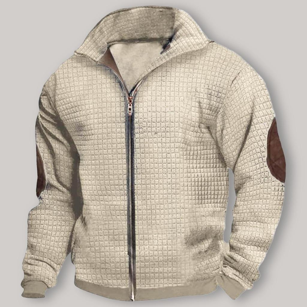 Pánská fleecová mikina s kapucí, ležérní pulovr s dlouhým rukávem na 1/4 zip