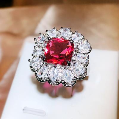 European and American Fashion Ring Electroplating Simulated Simple Zircon Ring for Women