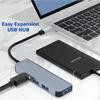 4-in-1 USB-C Adapter Hub - BOOLING - MacBook Air-Pro iMac - 1 USB 3.0 - 3 USB 2.0 - Gray Aluminum