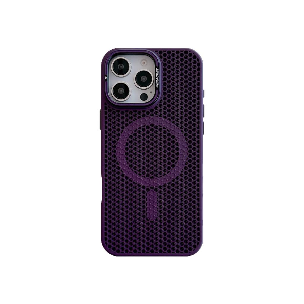 Honeycomb Heat Dissipation Magnetic Case for iPhone 16 Pro Max, Compatible with Apple 15 Lens and 14 Mesh Stand