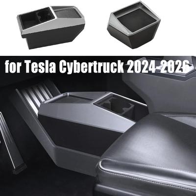 For Tesla Cybertruck 2024-2026 Center Console Under Storage Box Water Cup Holder Support Organization Tray ABS Car Accessories