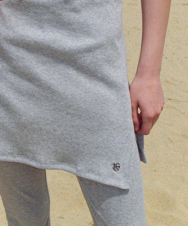 Ronron Logo Layered Golgi Lap Skirt Gray
