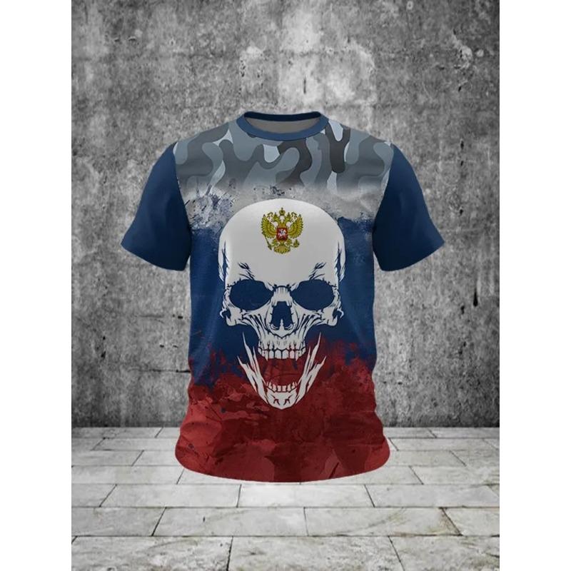 T Shirt Leisure for Mens Print Short Sleeve Top 3D Casual Fashion Street Man's T-shirt Tee Shirt Men Vintage Clothing Shirt