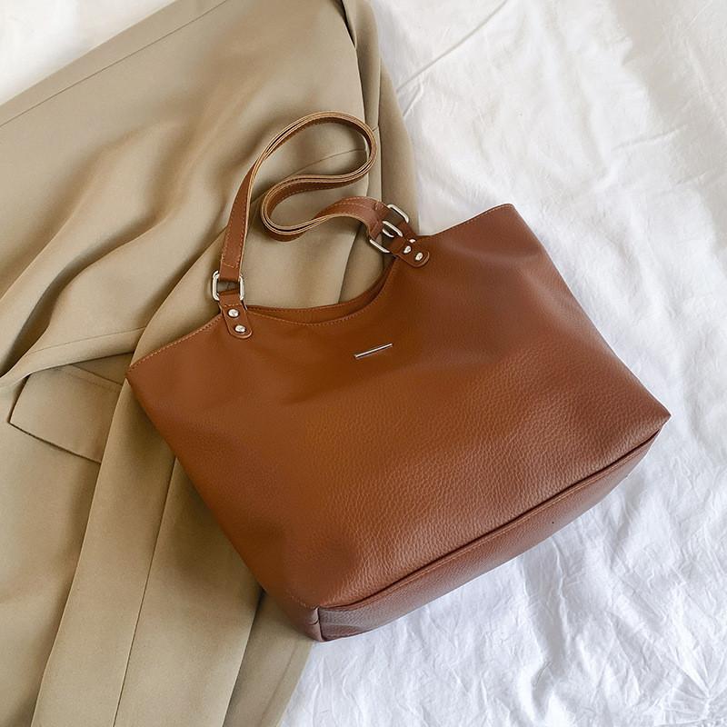 Chic Pu Leather Tote Bag For Women Stylish And Versatile Everyday Handbag With Phone Pocket