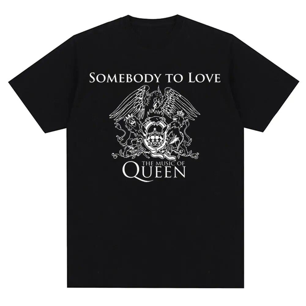 Vintage Queen Rock Music Band Tričko s grafickým potiskem Móda Pro volný čas Crew Krátký rukáv Tričko větší velikosti Dámské