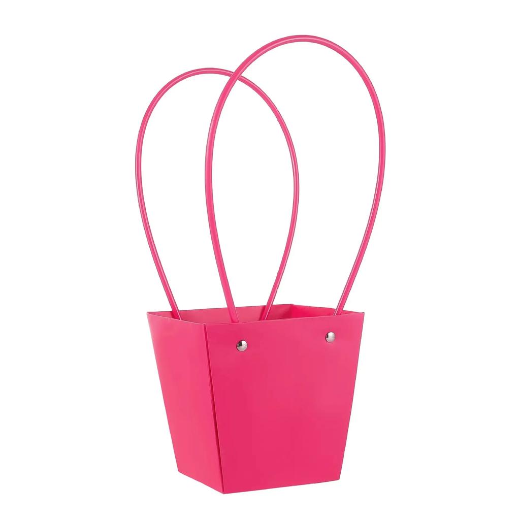 Paper Box Pink Kraft Paper Tote Bag Square Gift Bag  Flower Shop Supplies Valentine's Day Party 10pcs Fresh Flower Packaging