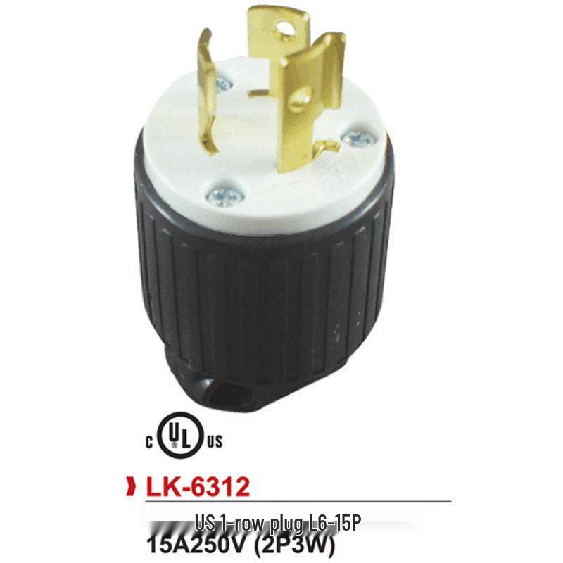 LK6312 US 6-15P 15A 250V UL Certified Generator/Dryer Plug