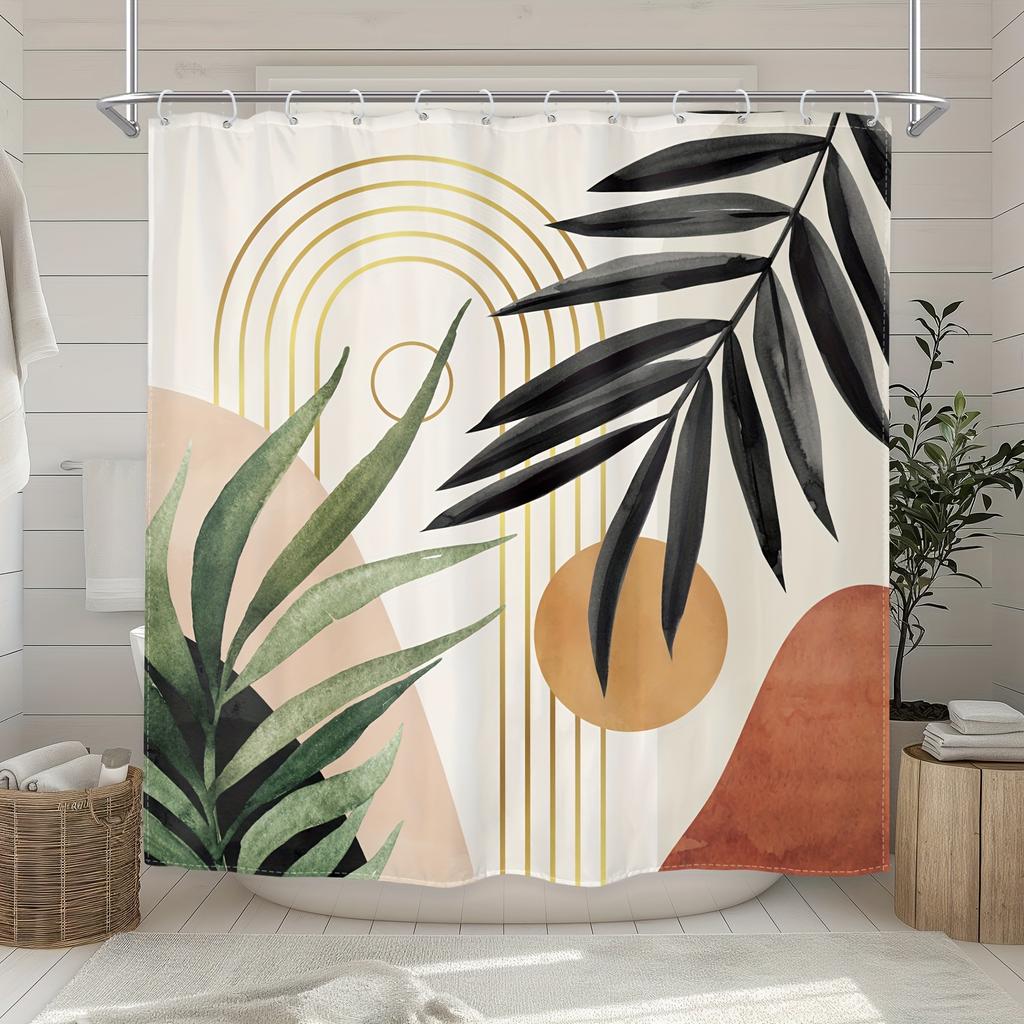 Featuring Geometric Shapes, Tropical Leaves, Minimalist Design, And Vibrant Colors For Stylish Bathroom Decor