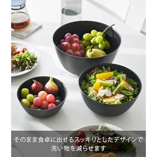 Yamazaki Tilted Mixing Bowl 5-Piece Set Microwave Safe Black S Tower Dishwasher Lid 1394