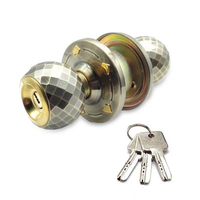 Door Knob Aluminum Alloy Heavy Duty Ball Lock Mirror Finish with 3 Key for Bedroom Bathroom Classroom Storeroom Wooden