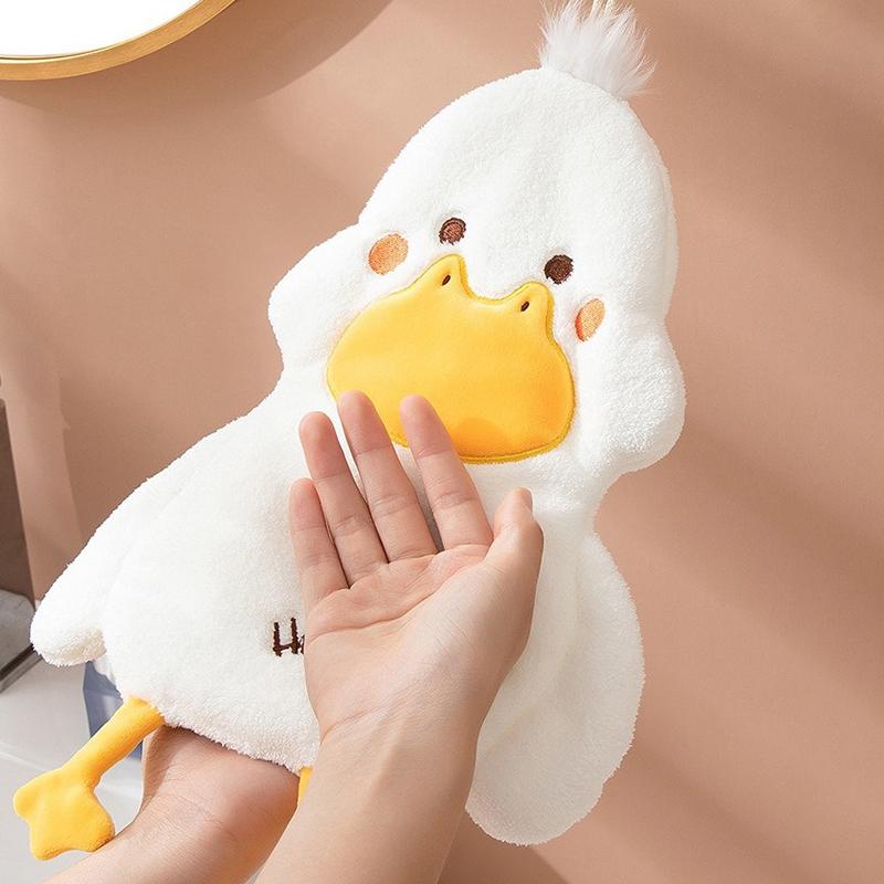 Cartoon Cute Duck Wipe Hand Towel Coral Velvet Square Towel Household Kitchen Bathroom Children Hand Cloth