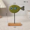 Nordic Minimalist Wooden Fish Decor Handmade Colorful Figurine Desktop Ornament Home Living Room Bedroom Office Art Decoration
