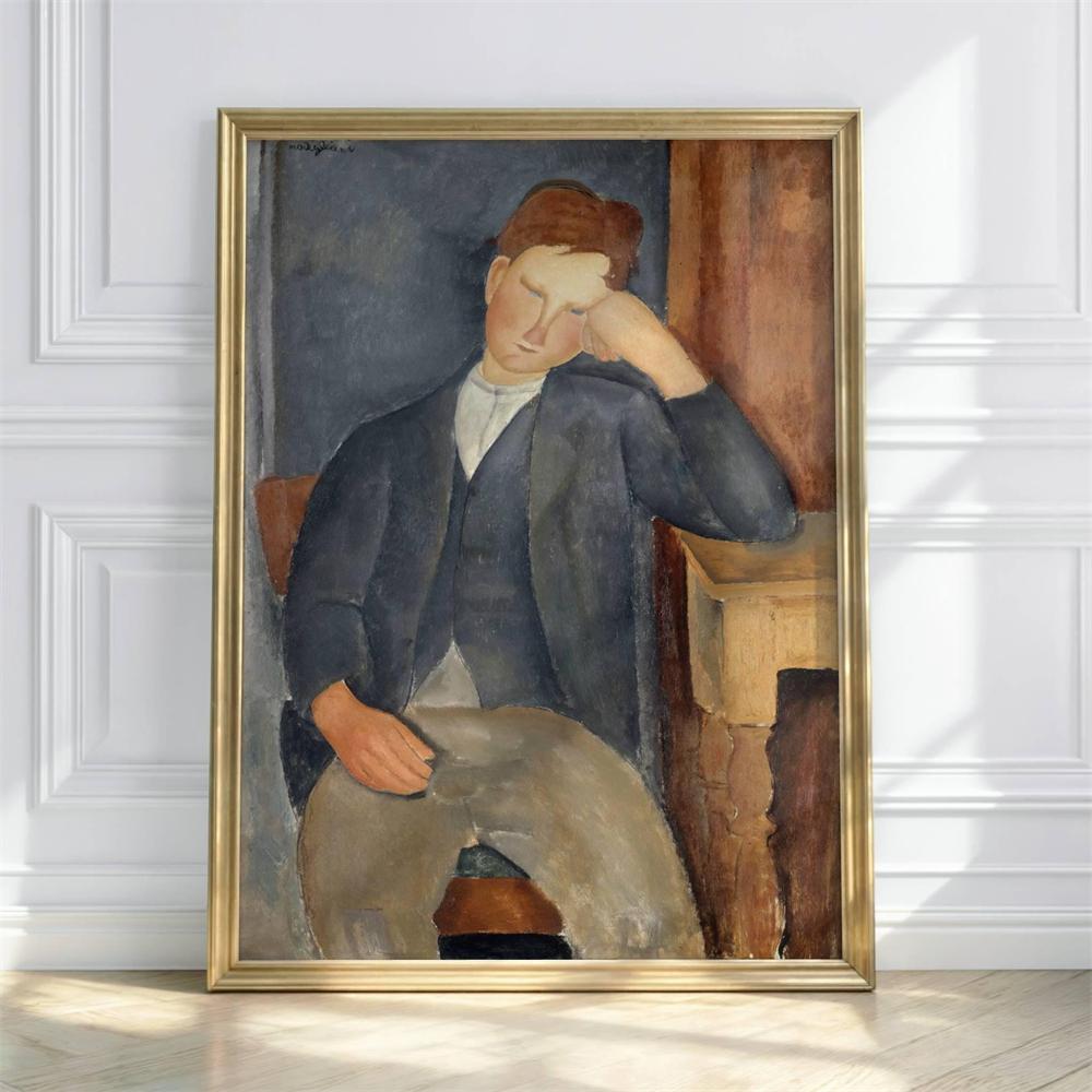 Modigliani Woman with Red Hair Print Modernist Portrait Poster Feminist Art Vintage Portrait Oil Painting Canvas Painting Decor 21X30CMNo Framed